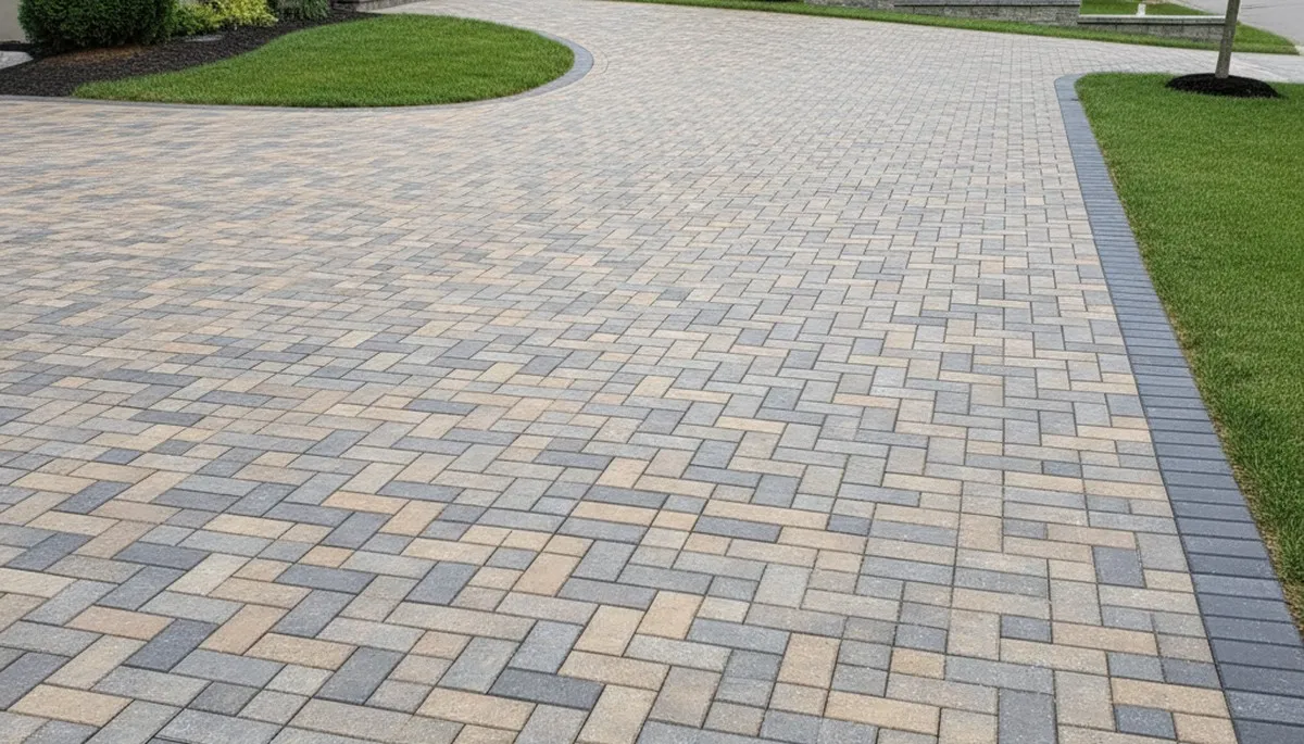 Interlocking paver driveway installation by Chop Chop Landscaping in Burlington, VT