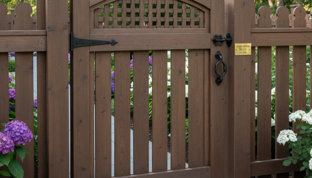 Custom gate and fence installation with quality hardware by Chop Chop Landscaping in Burlington, VT