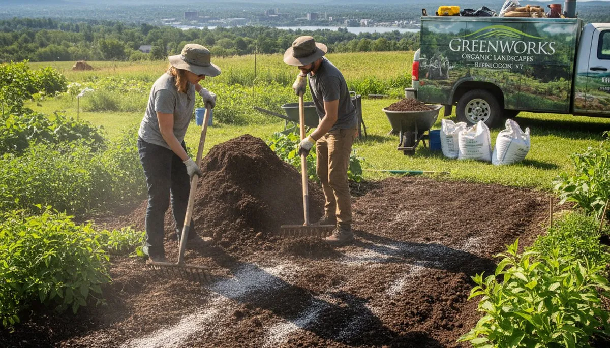 Organic soil amendment and compost application by landscapers in Burlington, VT